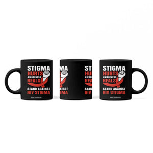 Stigma Hurts Awareness Heals Coffee Mug HIV Awareness Red Ribbon Support Gift TS12 Print Your Wear