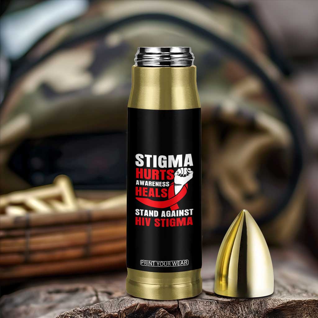Stigma Hurts Awareness Heals Bullet Tumbler HIV Awareness Red Ribbon Support Gift TS12 Print Your Wear