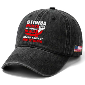 Stigma Hurts Awareness Heals Washed Cotton Baseball Cap HIV Awareness Red Ribbon Support Gift TS12 Print Your Wear