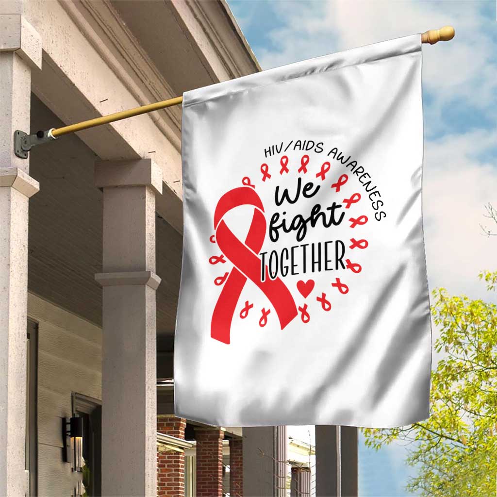 HIV Awareness Red Ribbon Support Gift Garden Flag We Fight Together TS12 Print Your Wear