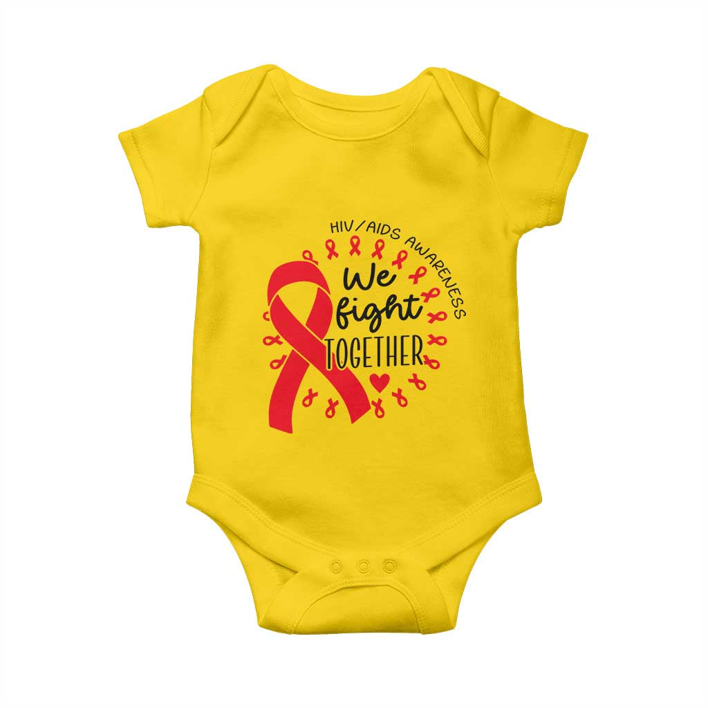 HIV Awareness Red Ribbon Support Gift Baby Onesie We Fight Together TS12 Daisy Print Your Wear