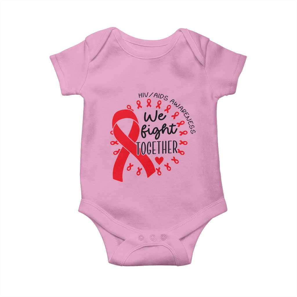 HIV Awareness Red Ribbon Support Gift Baby Onesie We Fight Together TS12 Light Pink Print Your Wear