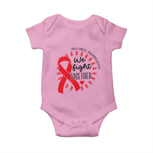 HIV Awareness Red Ribbon Support Gift Baby Onesie We Fight Together TS12 Light Pink Print Your Wear
