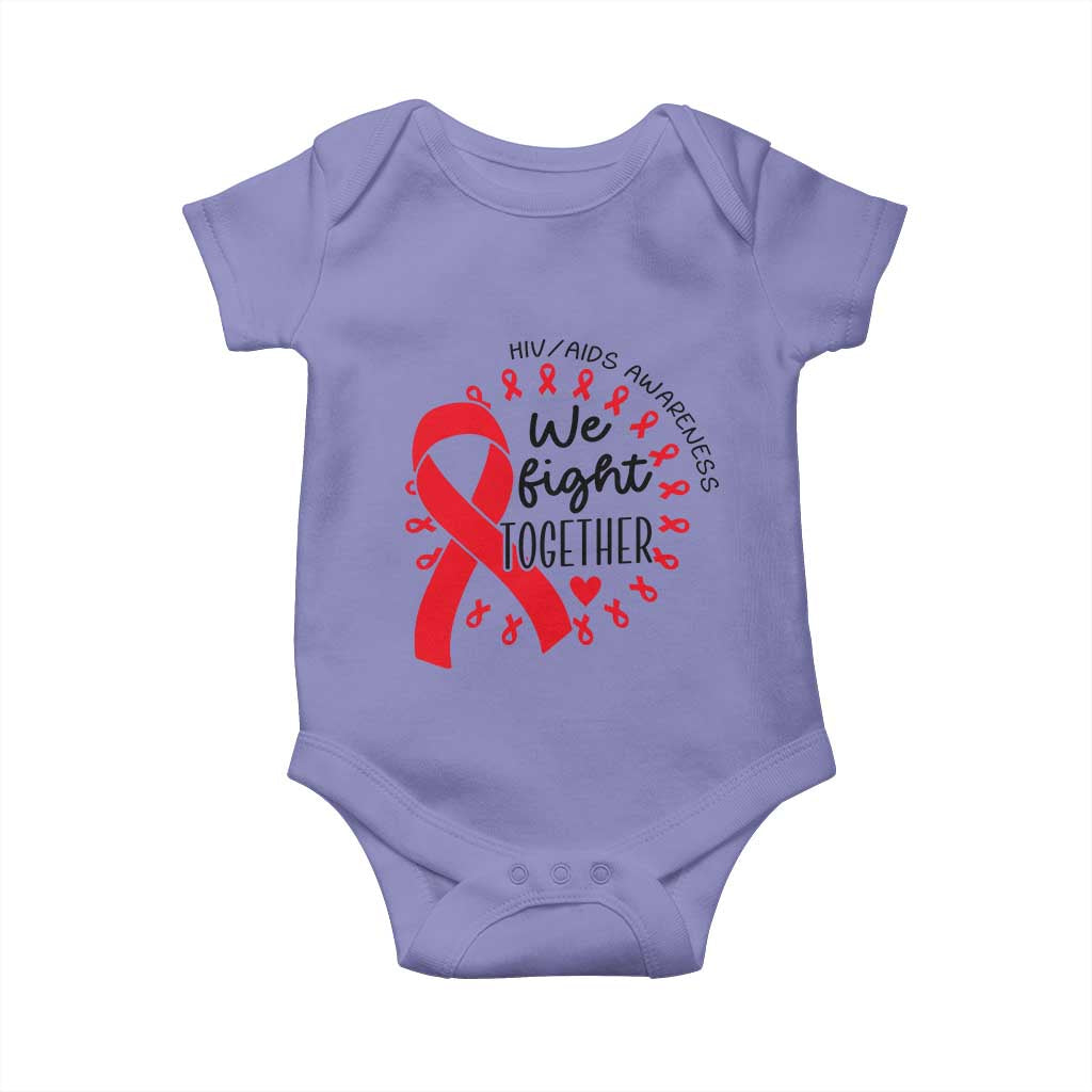 HIV Awareness Red Ribbon Support Gift Baby Onesie We Fight Together TS12 Violet Print Your Wear