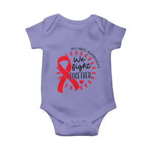 HIV Awareness Red Ribbon Support Gift Baby Onesie We Fight Together TS12 Violet Print Your Wear