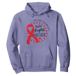 HIV Awareness Red Ribbon Support Gift Hoodie We Fight Together TS12 Violet Print Your Wear