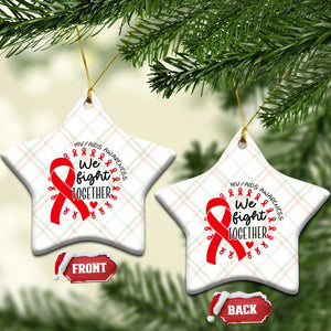 HIV Awareness Red Ribbon Support Gift Ceramic Ornament We Fight Together TS12 Print Your Wear