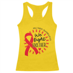HIV Awareness Red Ribbon Support Gift Racerback Tank Top We Fight Together - Print Your Wear