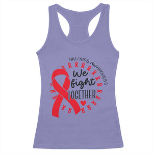 HIV Awareness Red Ribbon Support Gift Racerback Tank Top We Fight Together - Print Your Wear