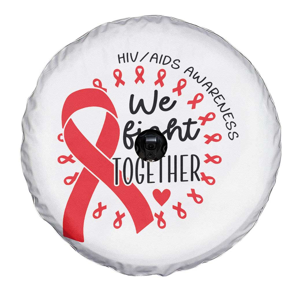 HIV Awareness Red Ribbon Support Gift Spare Tire Cover We Fight Together TS12 Print Your Wear