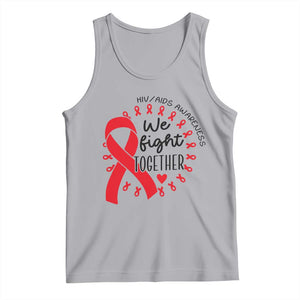 HIV Awareness Red Ribbon Support Gift Tank Top We Fight Together TS12 Athletic Heather Print Your Wear