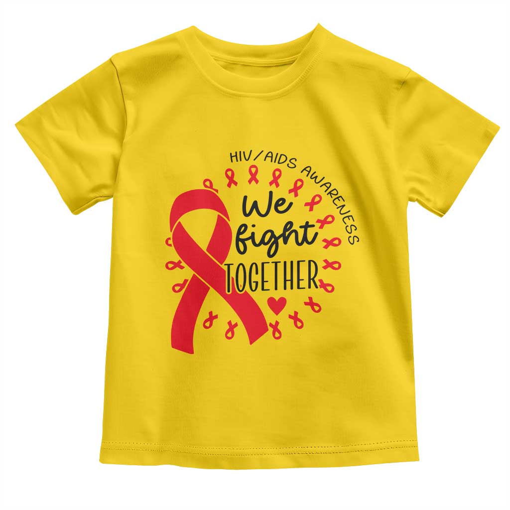 HIV Awareness Red Ribbon Support Gift Toddler T Shirt We Fight Together TS12 Daisy Print Your Wear