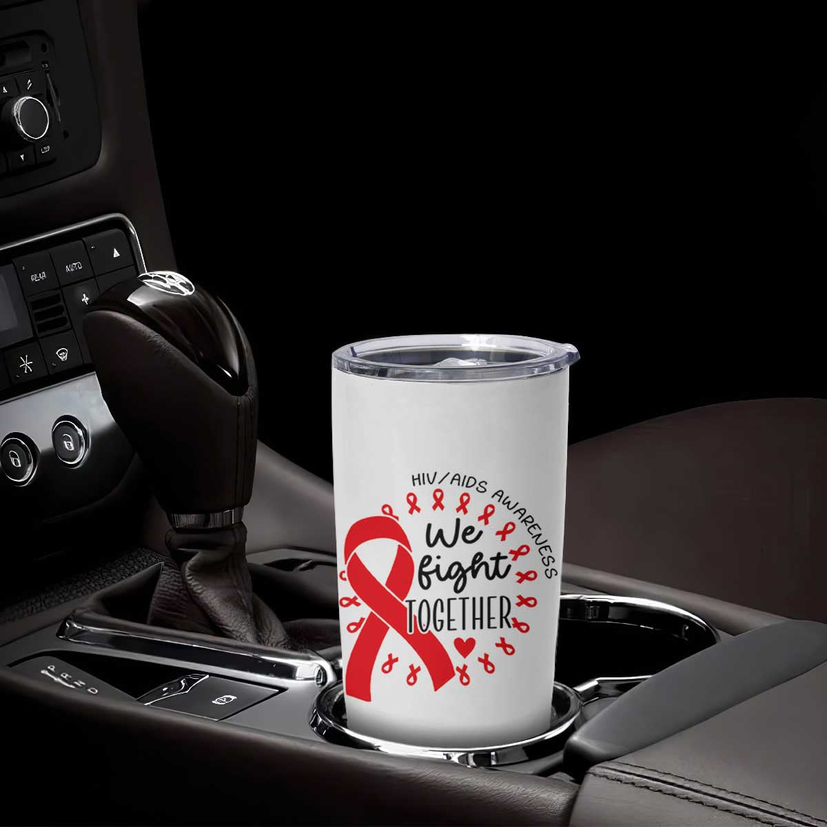 HIV Awareness Red Ribbon Support Gift Tumbler Cup We Fight Together TS12 Print Your Wear