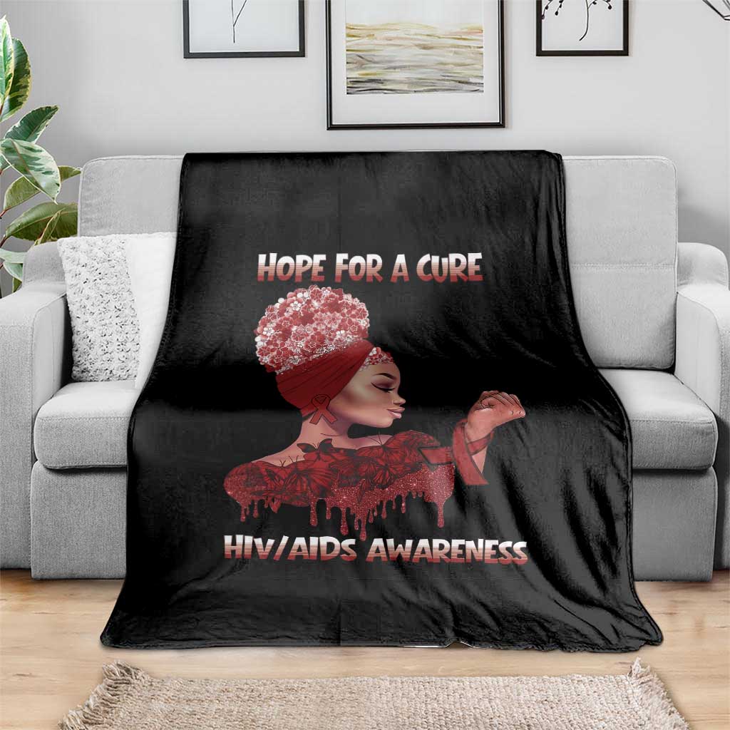 Hope For A Cure HIV Awareness Throw Blanket Support Squad Gift TS12 Print Your Wear