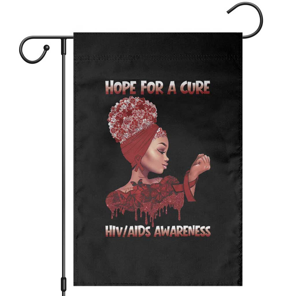 Hope For A Cure HIV Awareness Garden Flag Support Squad Gift TS12 Black Print Your Wear