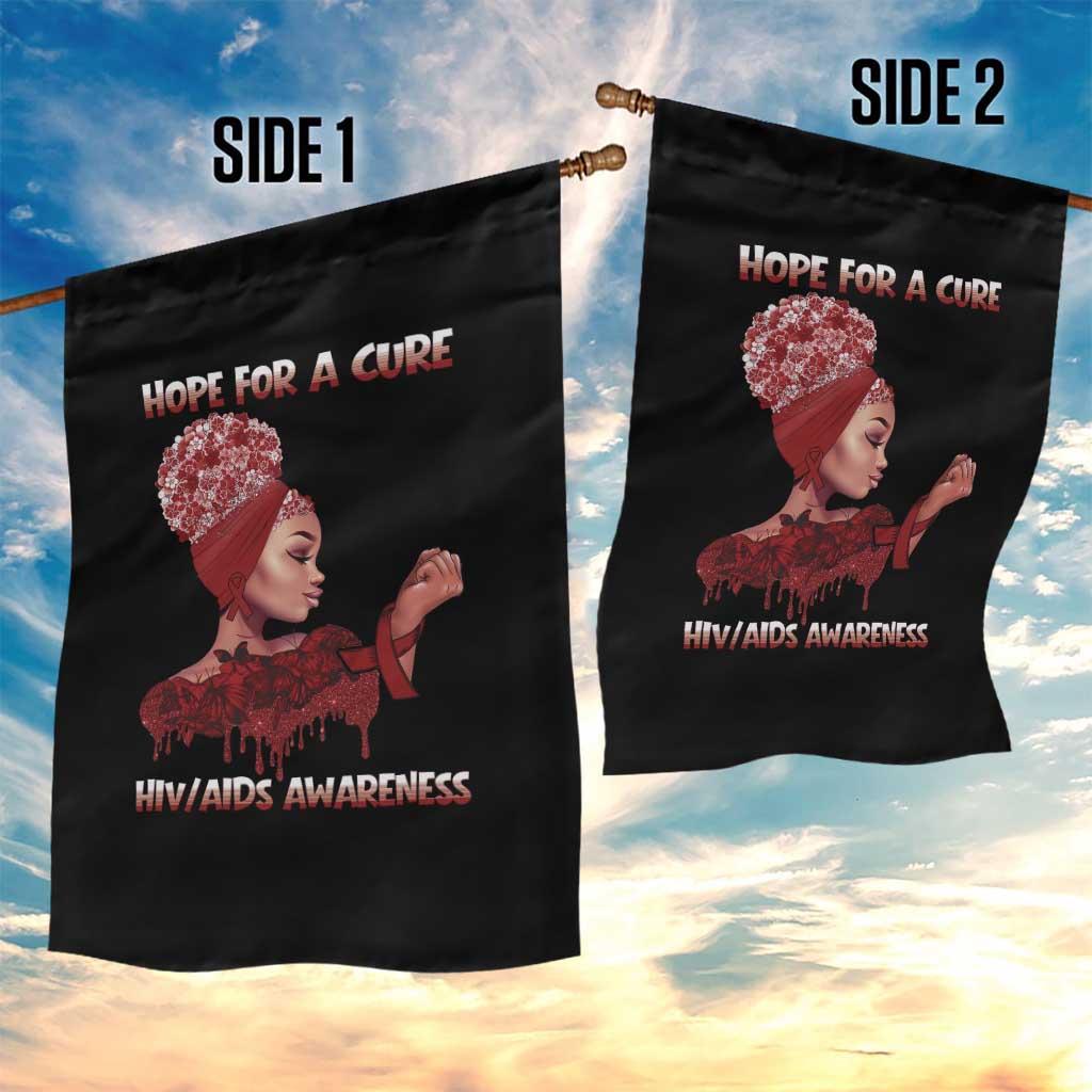 Hope For A Cure HIV Awareness Garden Flag Support Squad Gift TS12 Print Your Wear