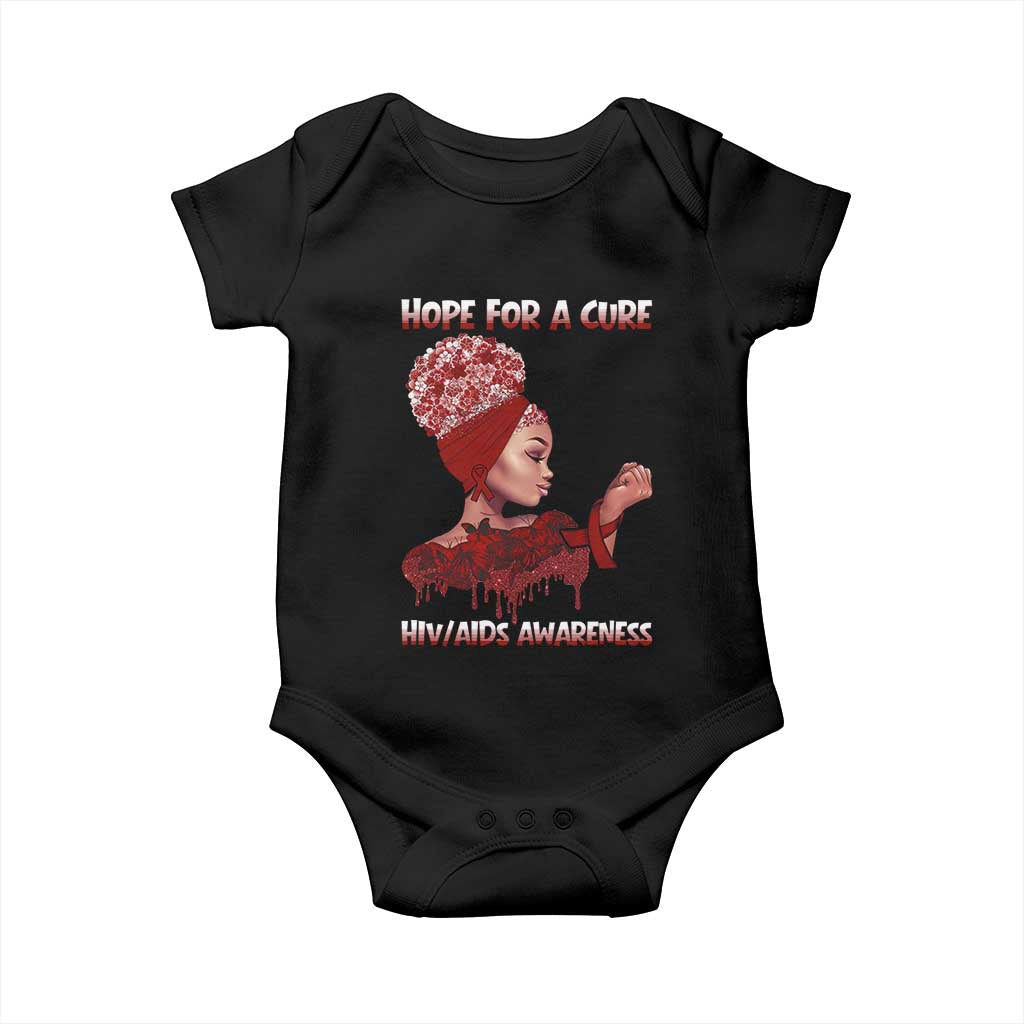 Hope For A Cure HIV Awareness Baby Onesie Support Squad Gift TS12 Black Print Your Wear
