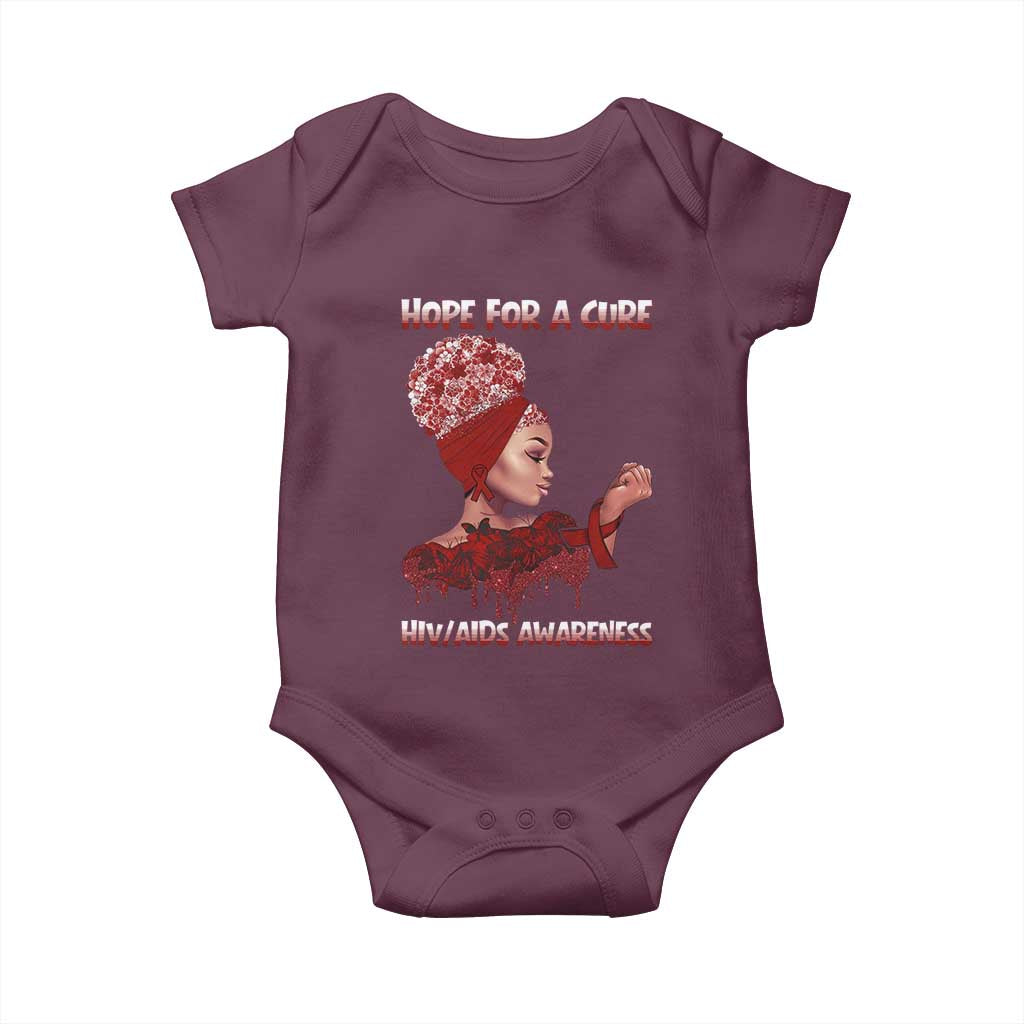 Hope For A Cure HIV Awareness Baby Onesie Support Squad Gift TS12 Maroon Print Your Wear