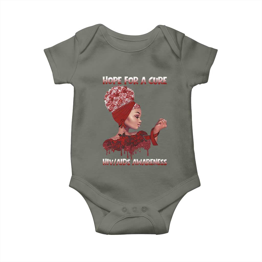 Hope For A Cure HIV Awareness Baby Onesie Support Squad Gift TS12 Military Green Print Your Wear