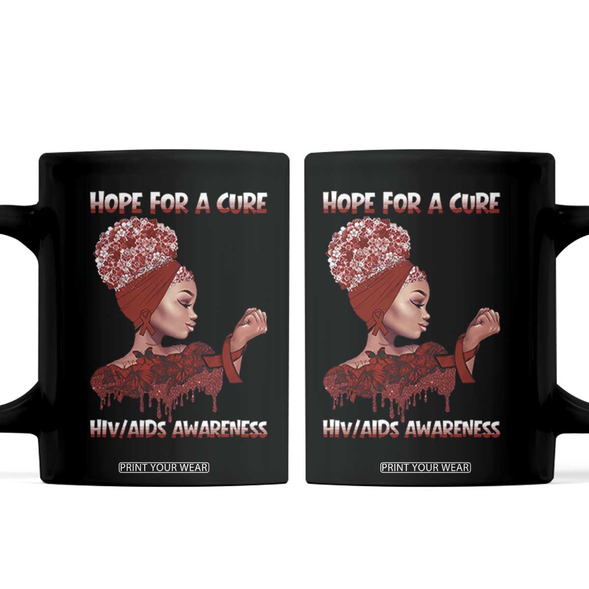 Hope For A Cure HIV Awareness Coffee Mug Support Squad Gift TS12 Black Print Your Wear