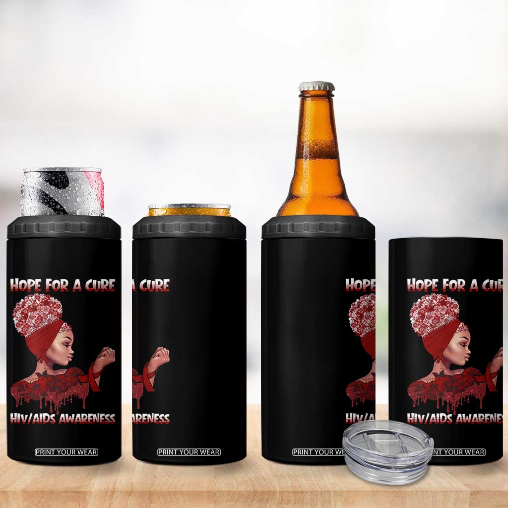 Hope For A Cure HIV Awareness 4 in 1 Can Cooler Tumbler Support Squad Gift TS12 Print Your Wear