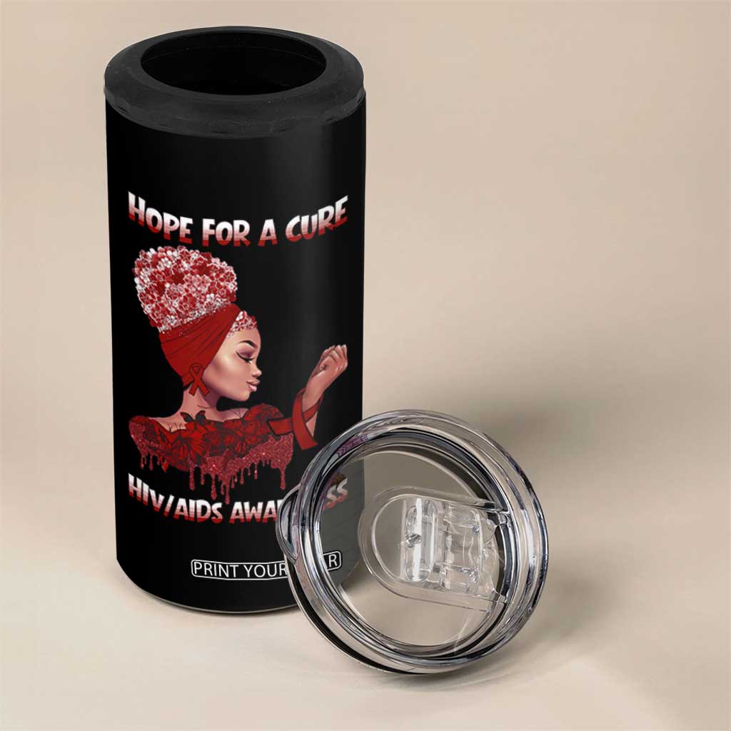 Hope For A Cure HIV Awareness 4 in 1 Can Cooler Tumbler Support Squad Gift TS12 Print Your Wear