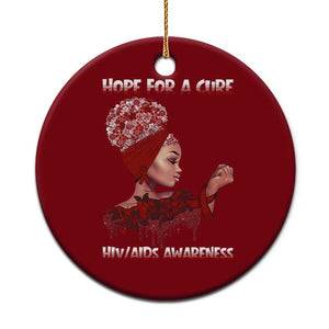 Hope For A Cure HIV Awareness Ceramic Ornament Support Squad Gift TS12 1pc Red Print Your Wear