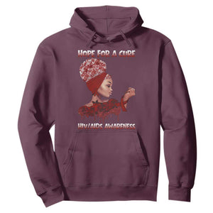 Hope For A Cure HIV Awareness Hoodie Support Squad Gift TS12 Maroon Print Your Wear