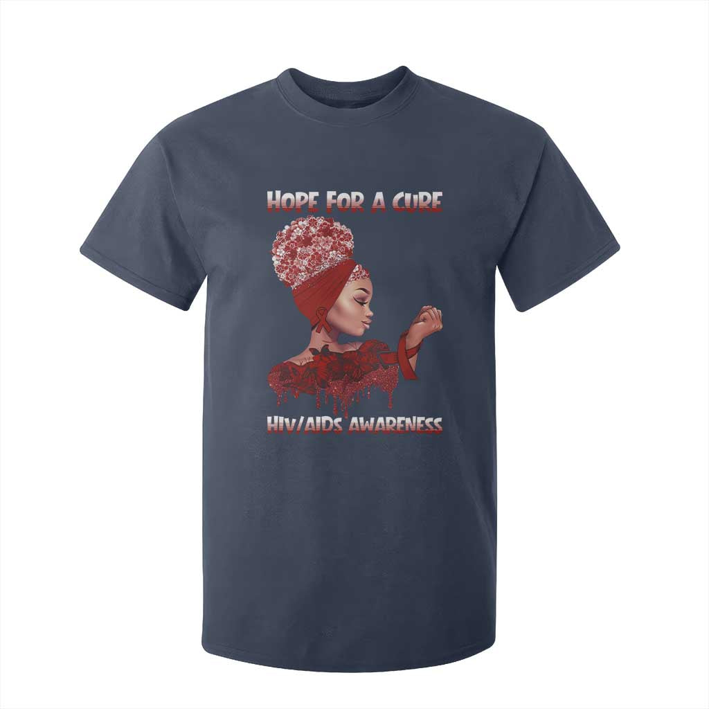 Hope For A Cure HIV Awareness T Shirt For Kid Support Squad Gift TS12 Navy Print Your Wear