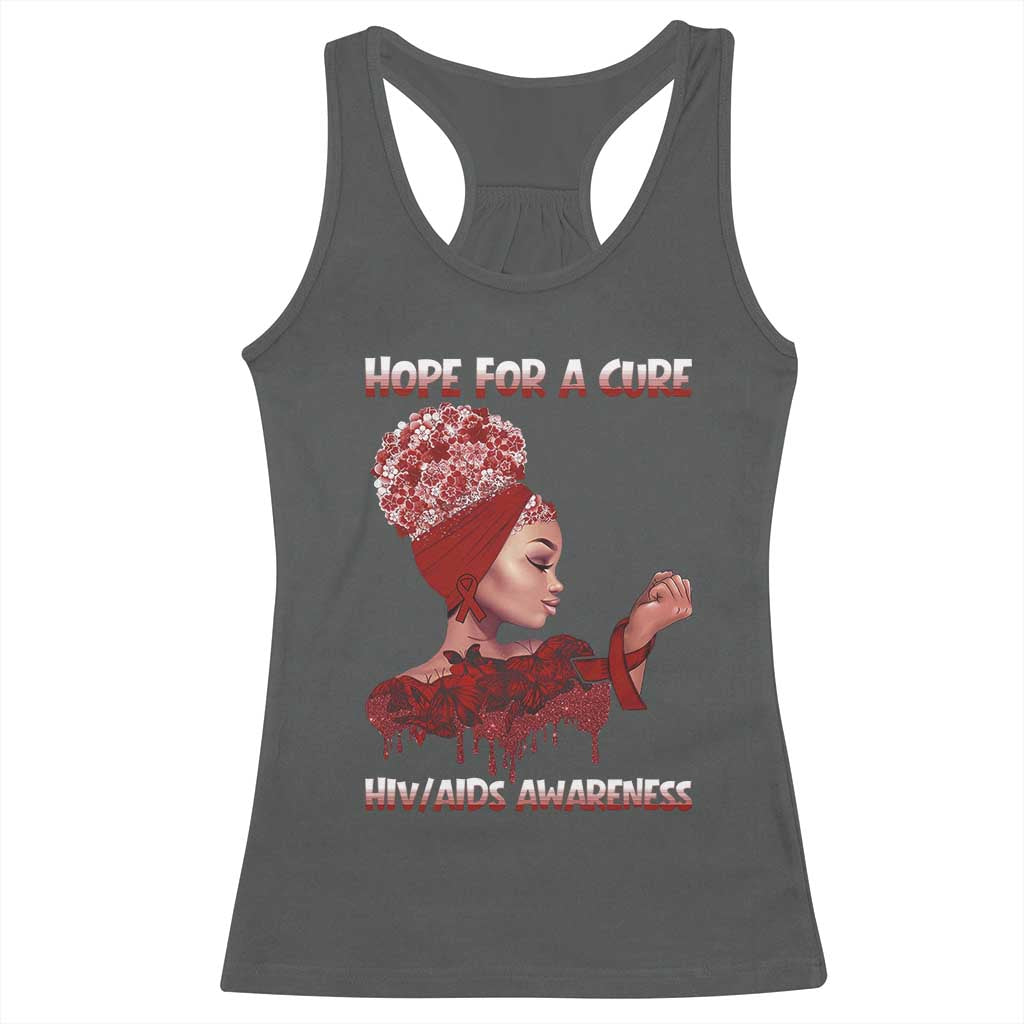 Hope For A Cure HIV Awareness Racerback Tank Top Support Squad Gift - Print Your Wear