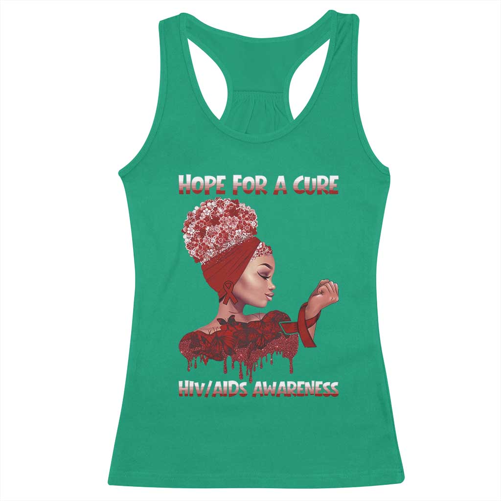 Hope For A Cure HIV Awareness Racerback Tank Top Support Squad Gift TS12 Irish Green Print Your Wear
