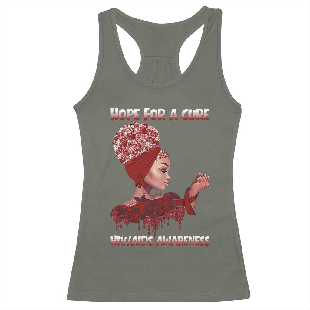 Hope For A Cure HIV Awareness Racerback Tank Top Support Squad Gift - Print Your Wear