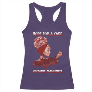 Hope For A Cure HIV Awareness Racerback Tank Top Support Squad Gift TS12 Purple Print Your Wear