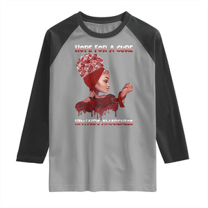 Hope For A Cure HIV Awareness Raglan Shirt Support Squad Gift TS12 Sport Gray Black Print Your Wear