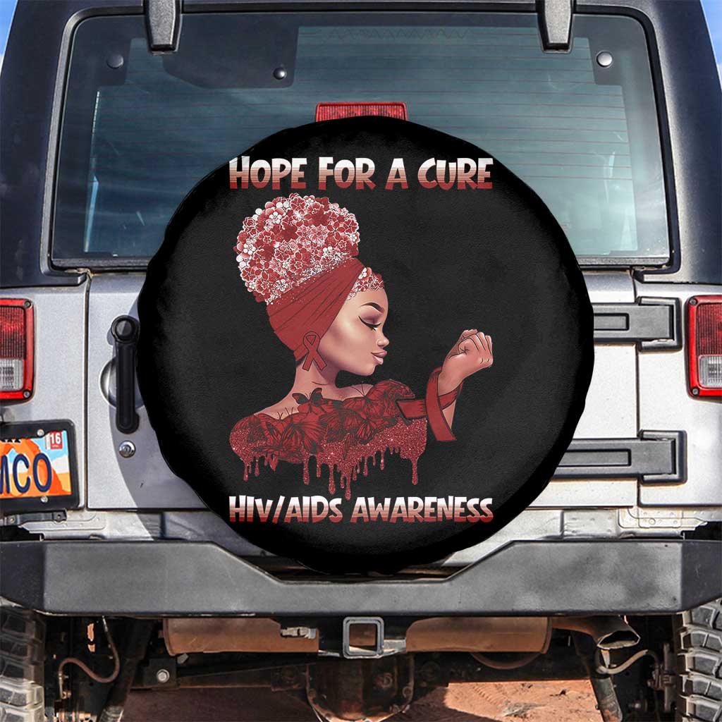 Hope For A Cure HIV Awareness Spare Tire Cover Support Squad Gift TS12 No hole Black Print Your Wear