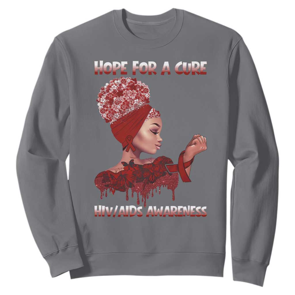 Hope For A Cure HIV Awareness Sweatshirt Support Squad Gift TS12 Charcoal Print Your Wear