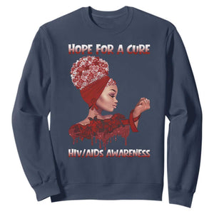 Hope For A Cure HIV Awareness Sweatshirt Support Squad Gift TS12 Navy Print Your Wear