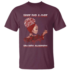 Hope For A Cure HIV Awareness T Shirt Support Squad Gift TS12 Maroon Print Your Wear