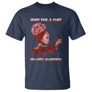 Hope For A Cure HIV Awareness T Shirt Support Squad Gift TS12 Navy Print Your Wear
