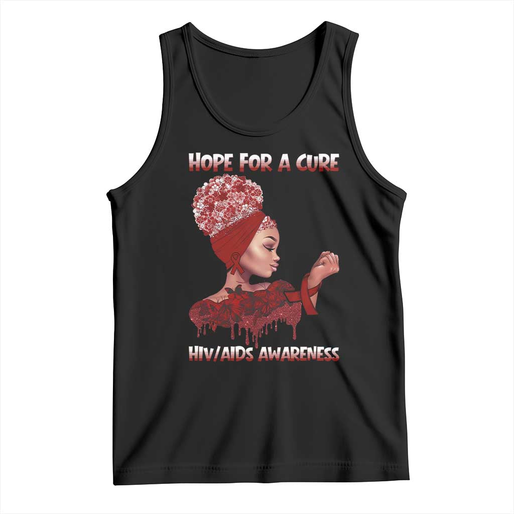 Hope For A Cure HIV Awareness Tank Top Support Squad Gift TS12 Black Print Your Wear