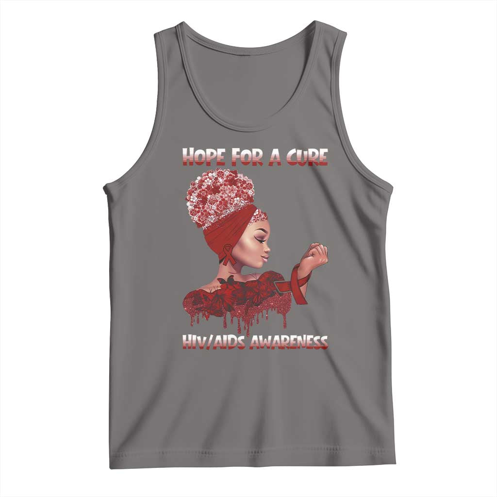 Hope For A Cure HIV Awareness Tank Top Support Squad Gift TS12 Deep Heather Print Your Wear