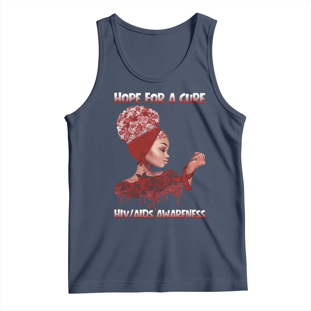 Hope For A Cure HIV Awareness Tank Top Support Squad Gift TS12 Navy Print Your Wear