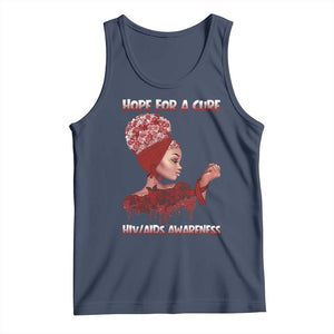 Hope For A Cure HIV Awareness Tank Top Support Squad Gift TS12 Navy Print Your Wear
