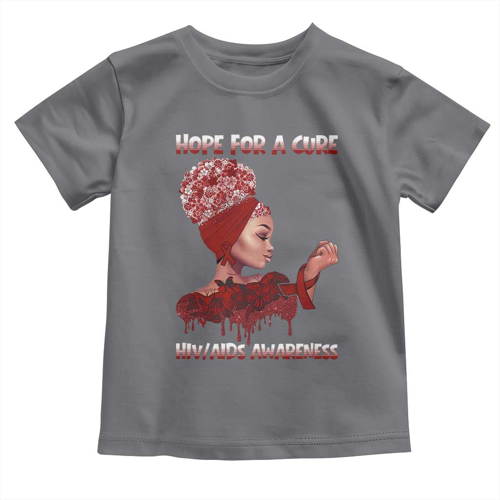 Hope For A Cure HIV Awareness Toddler T Shirt Support Squad Gift TS12 Charcoal Print Your Wear