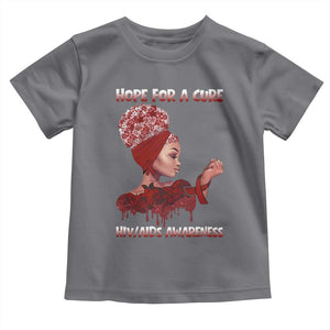 Hope For A Cure HIV Awareness Toddler T Shirt Support Squad Gift TS12 Charcoal Print Your Wear