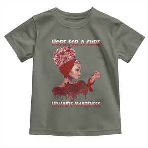 Hope For A Cure HIV Awareness Toddler T Shirt Support Squad Gift TS12 Military Green Print Your Wear