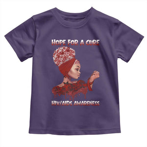 Hope For A Cure HIV Awareness Toddler T Shirt Support Squad Gift TS12 Purple Print Your Wear