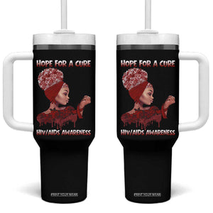 Hope For A Cure HIV Awareness Tumbler With Handle Support Squad Gift TS12 One Size: 40 oz Black Print Your Wear