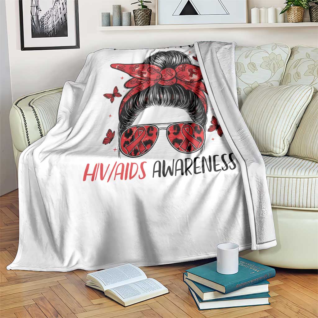 Hope For A Cure HIV Awareness Throw Blanket Strong Woman Red Ribbon Gift TS12 Print Your Wear