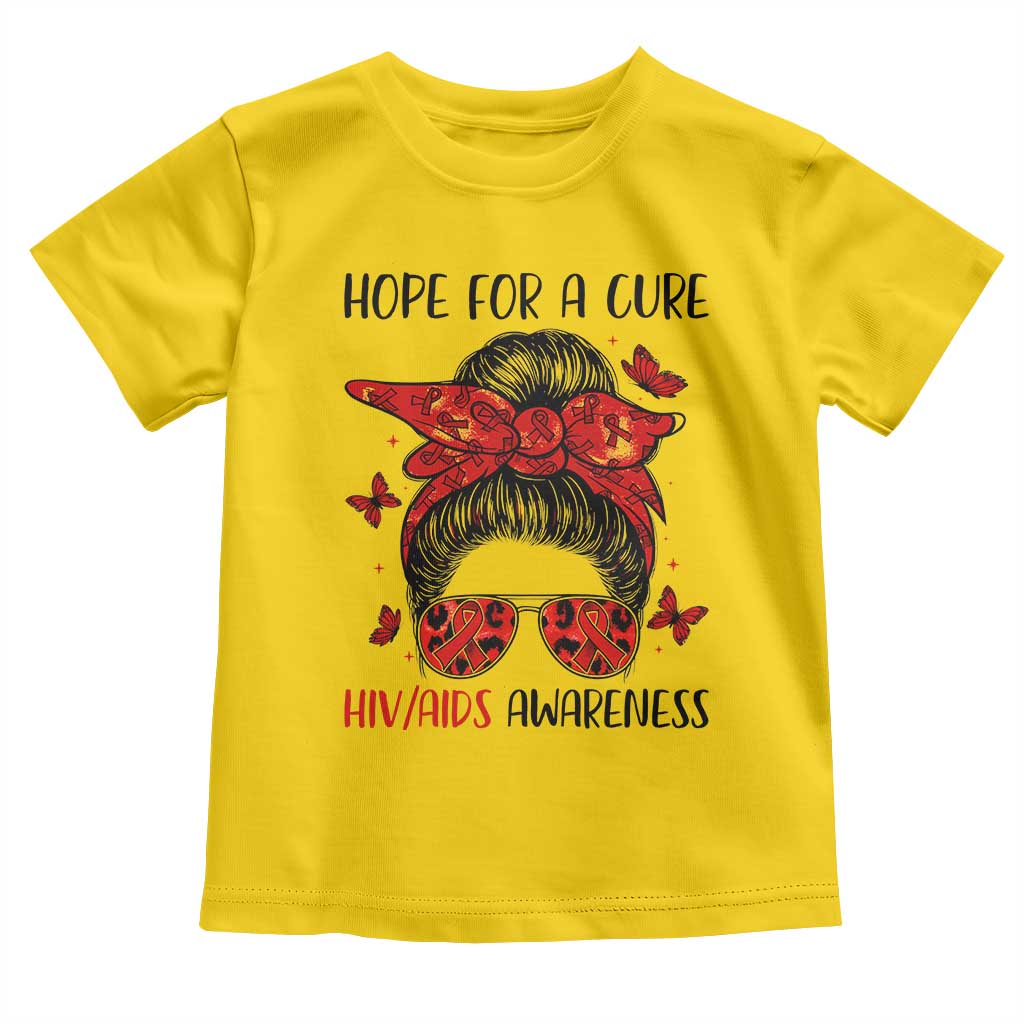 Hope For A Cure HIV Awareness Toddler T Shirt Strong Woman Red Ribbon Gift TS12 Daisy Print Your Wear